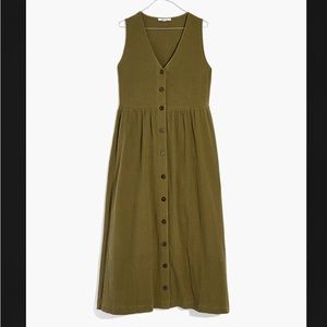 Madewell Ruffle-Strap Tiered Midi Dress in Textural Stripe